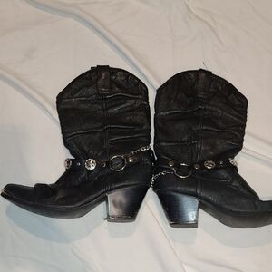 Dingo Black Heeled Western Boots